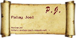 Palay Joel névjegykártya